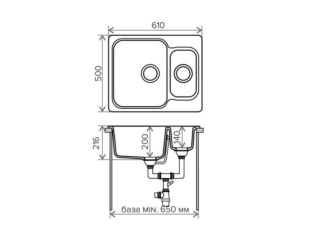 Мойка POLYGRAN F-09 опал № 328