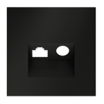 Накладка для розетки TV+RJ45 кат. 6, S70 (черный матовый)