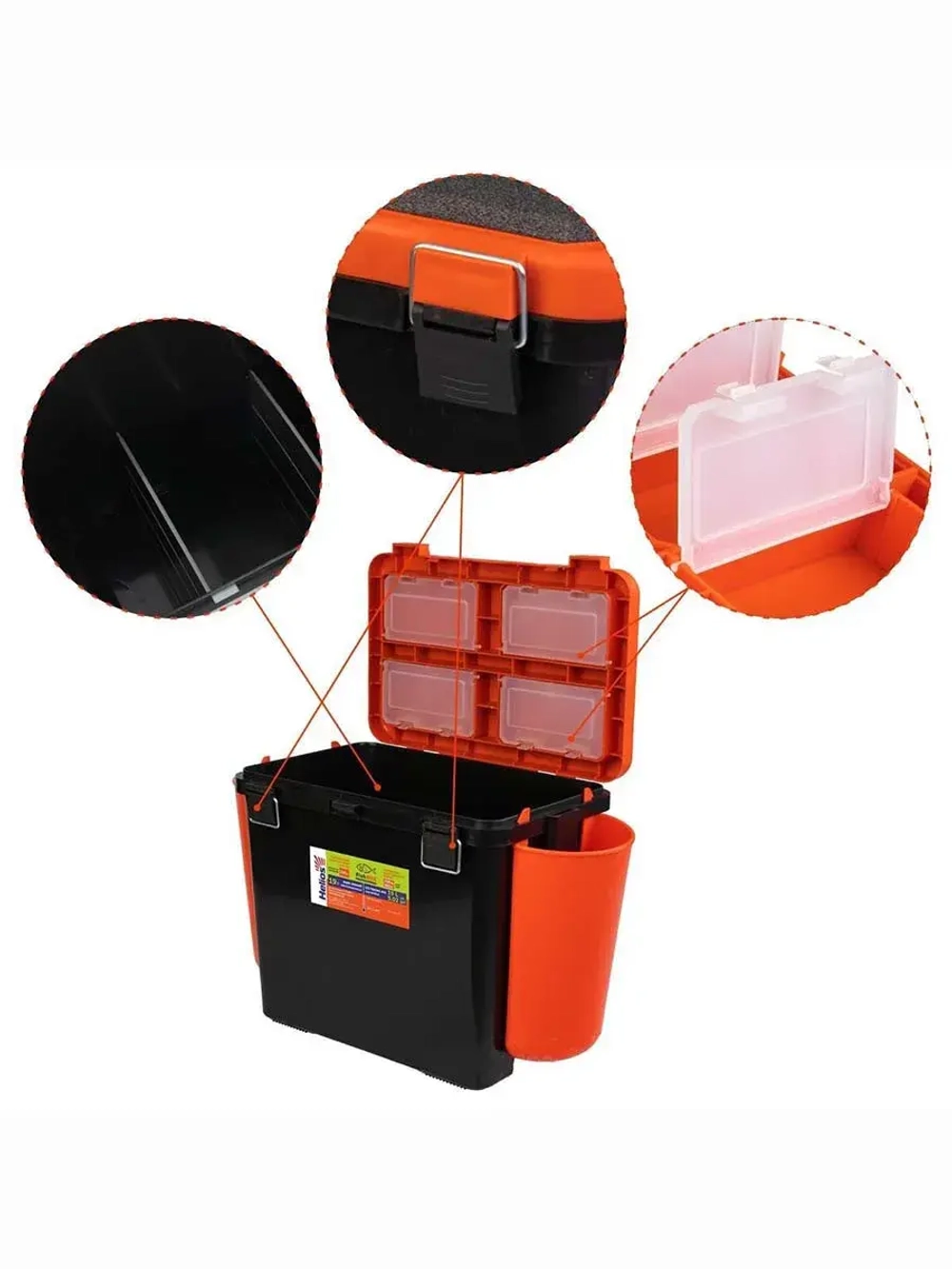 Ящик для зимней рыбалки Helios FishBox (10л) оранжевый