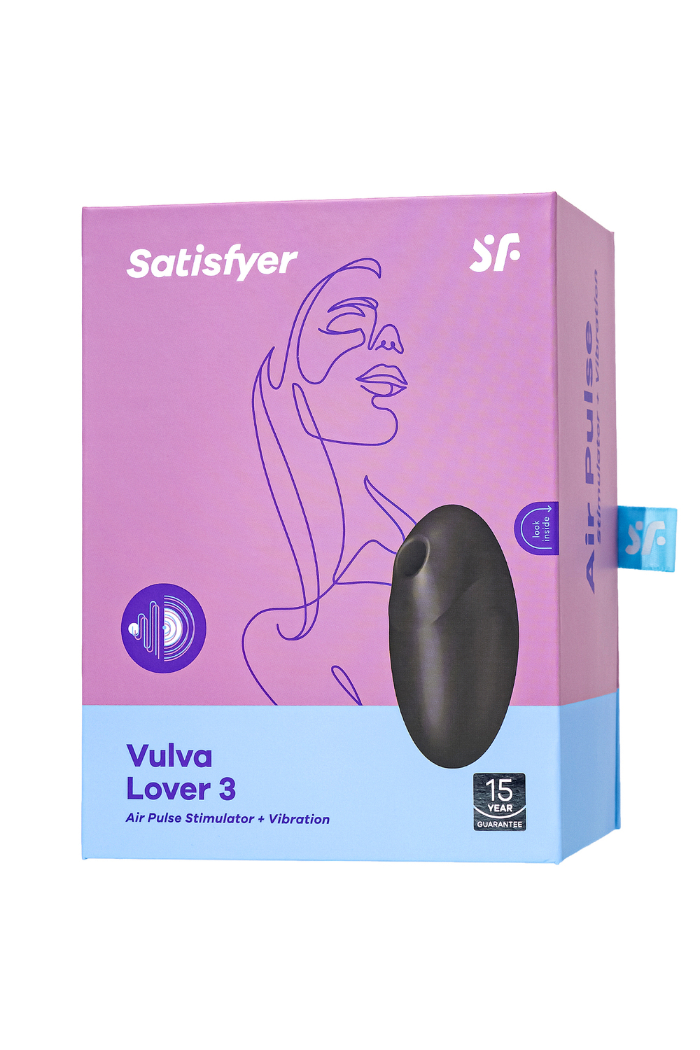 Вакуум-волновой стимулятор клитора с вибрацией Satisfyer Vulva Lover 3, силикон, чёрный, 11 см
