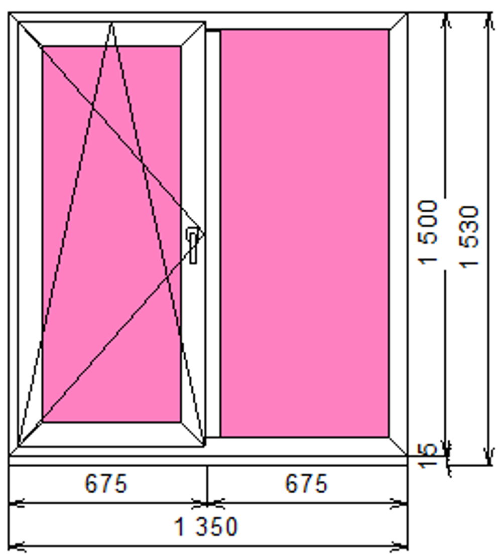 Пластиковое окно 1500 х 1350 ТермА Эко