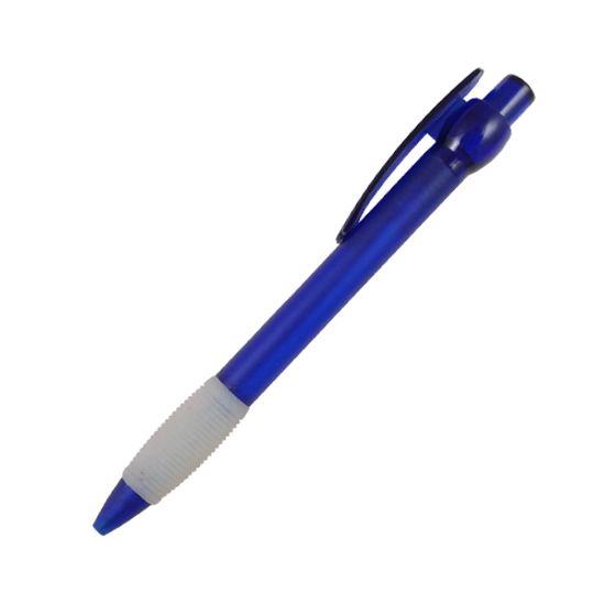 Ручка синяя с резинкой, цвет корпуса синий