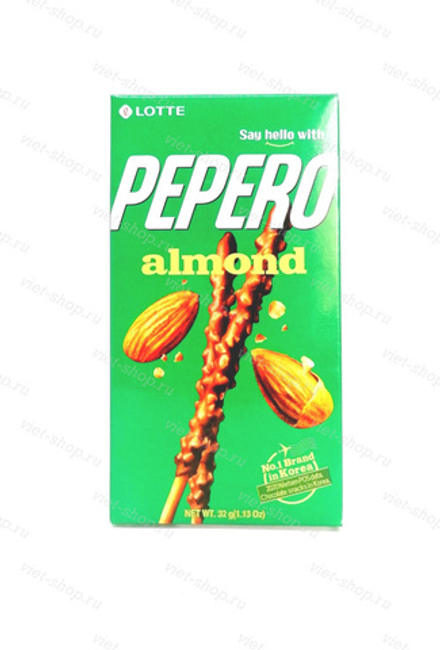 Соломка в шоколадной глазури Pepero Almond, Lotte, 32 гр.