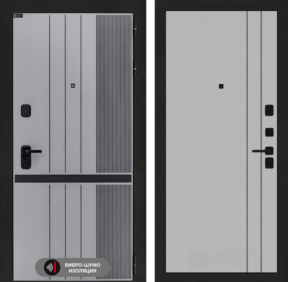 Входная дверь Лабиринт СКАЙЛАБ - 10 Серый софт рельеф
