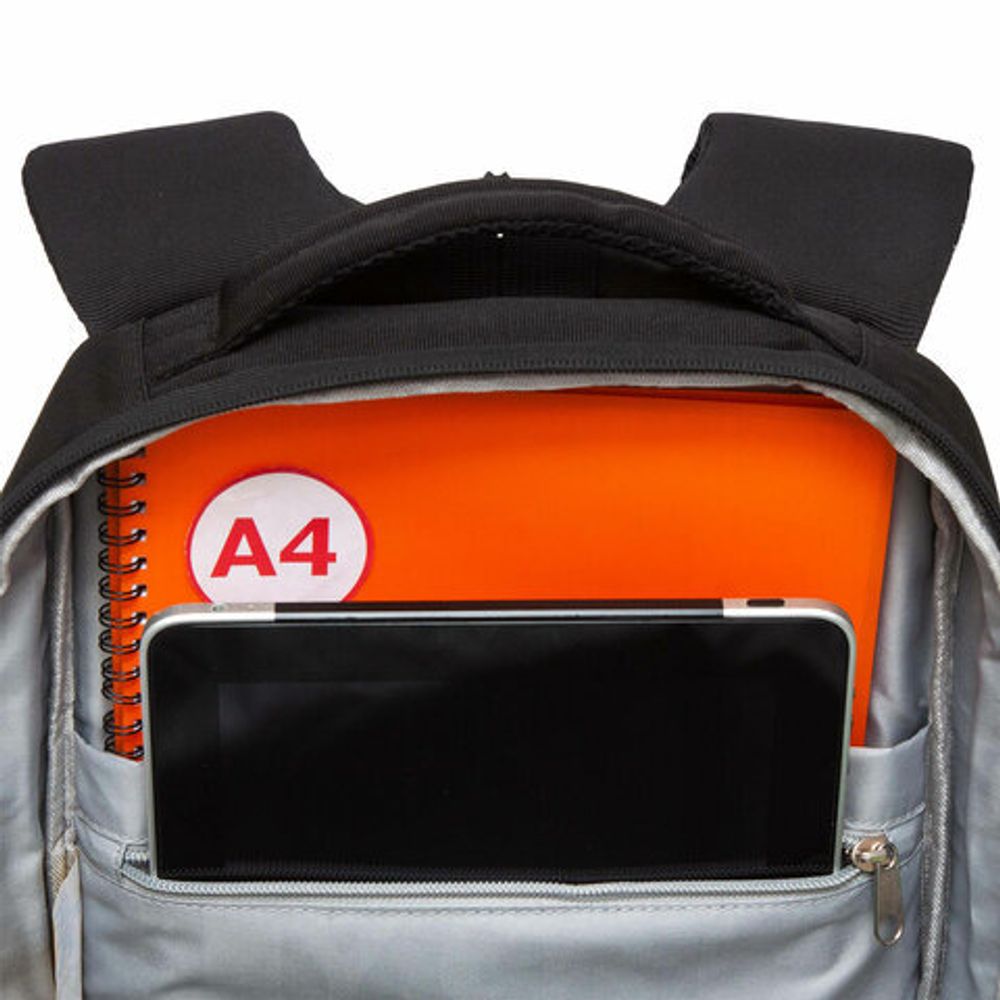 Рюкзак GRIZZLY школьный, анатомическая спинка, 2 отделения, для девочек, HAPPY, 39х26х17 см, RG-466-5/1