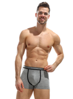 Мужские трусы-боксеры из хлопковой меланжевой ткани (Размер: XL) (Цвет: грязно-синий)