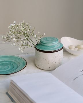 Сахарница Aqua 250 мл, ручная работа, фарфор