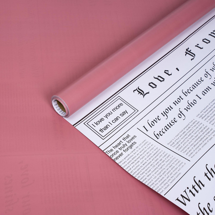 Пленка матовая 2-х сторонняя Газета 58см*10м ЛИЛОВЫЙ/БЕЛЫЙ