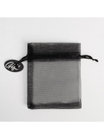 Мешочек подарочный органза черный «Подарок», с шильдиком, 10×12 см ± 1.5 см