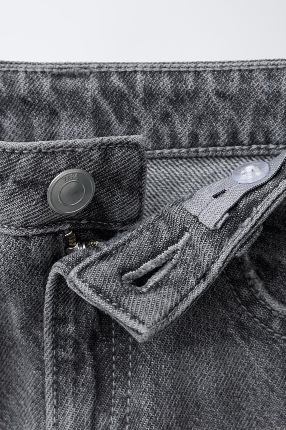 ZARA ДЖИНСЫ WIDE LEG СО СТРАЗАМИ, СЕРЫЙ