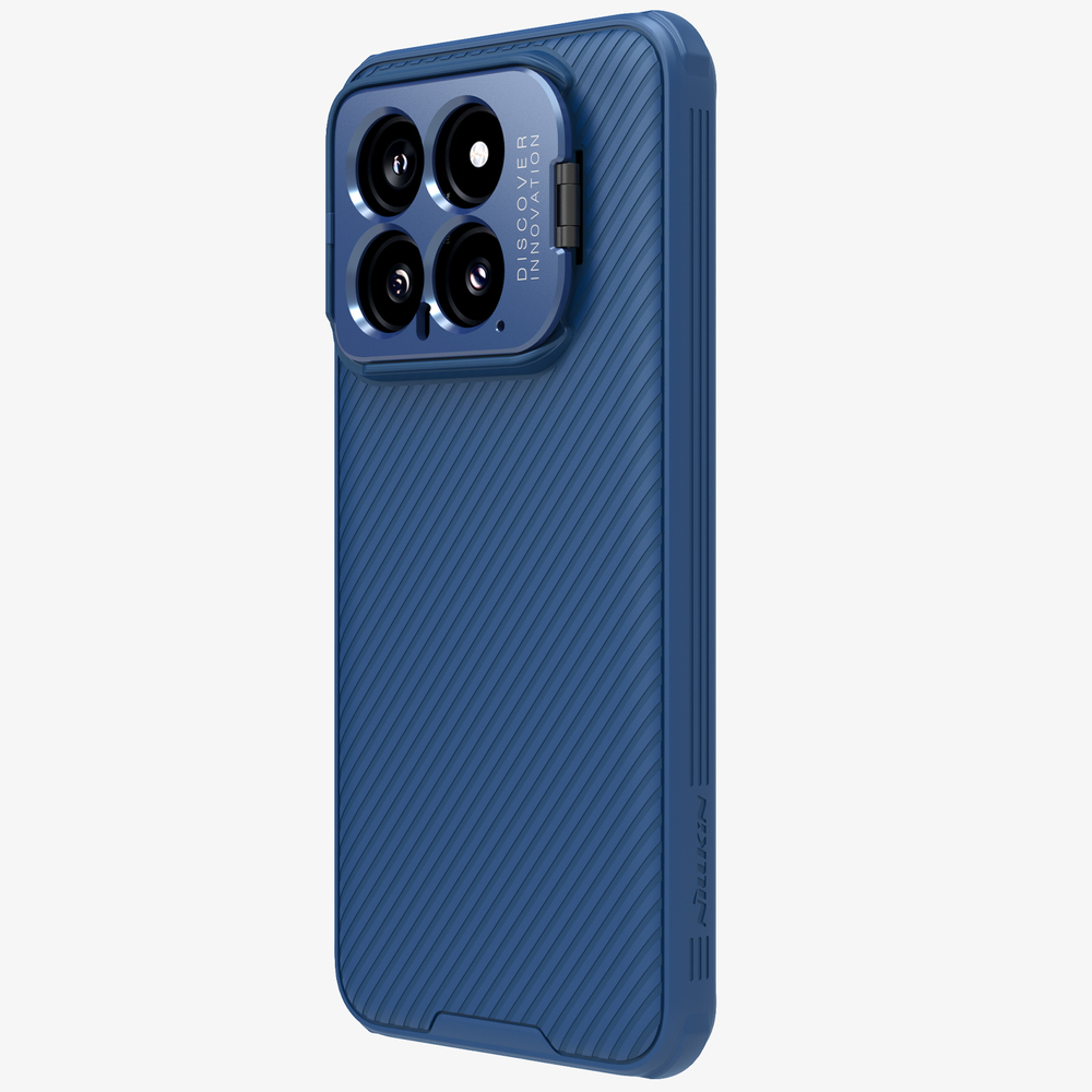 Чехол синего цвета от Nillkin с металлической откидной крышкой для камеры на Xiaomi 14, серия CamShield Prop Case (версия Camera-visible)