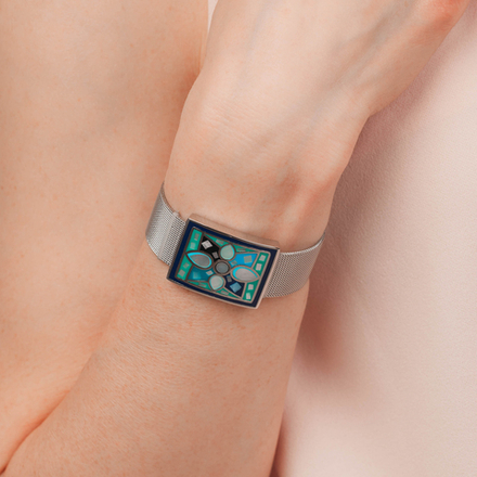 Браслет Fiore Luna на металлическом ремешке CB01688-3 BL/S