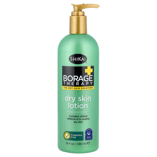Shikai, Borage Therapy, Dry Skin Lotion, Fragrance Free, 16 fl oz (480 ml)