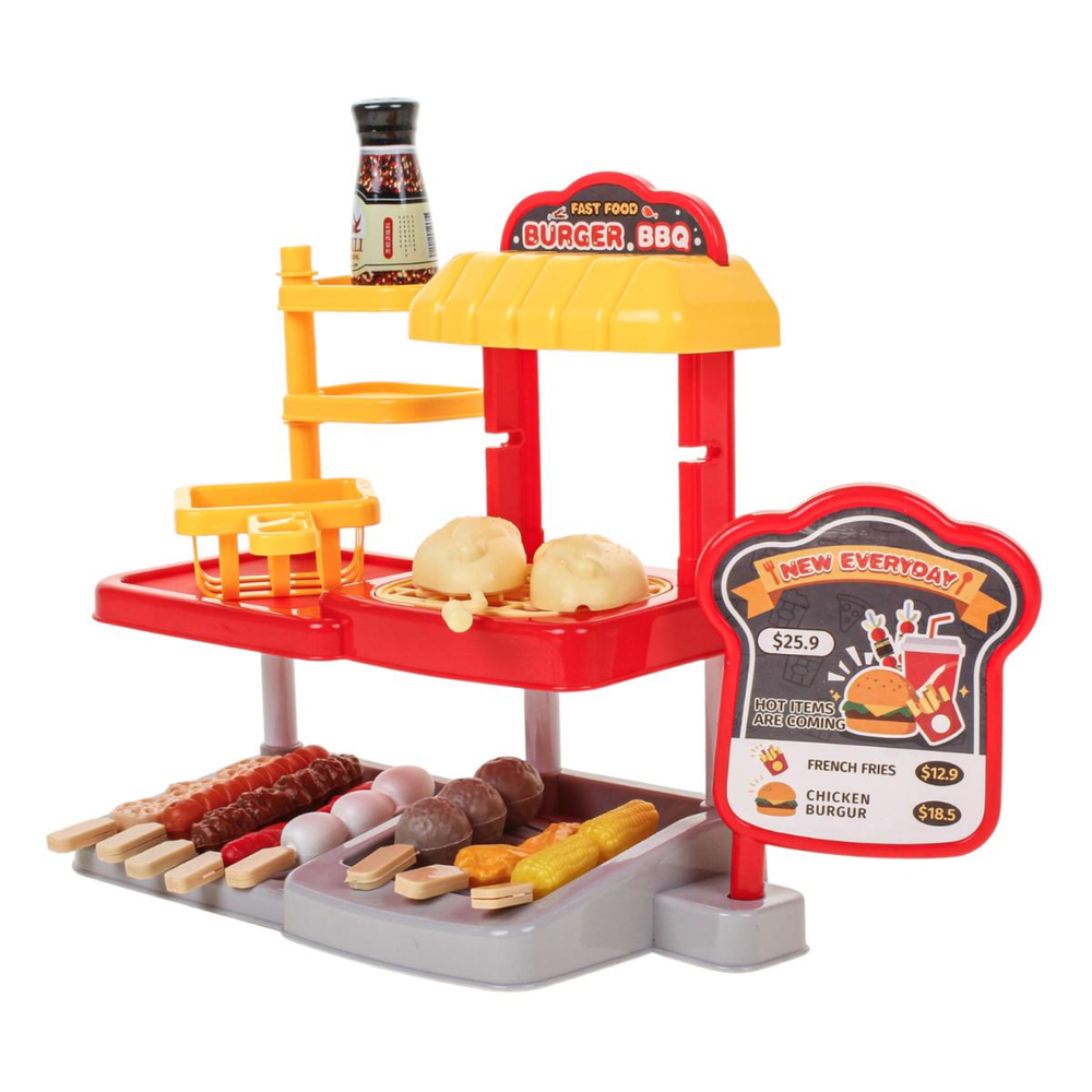 Игровой набор "Магазин фаст-фуд" с продуктами, пакет BX58