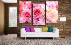Модульная картина "Жемчужные розы"