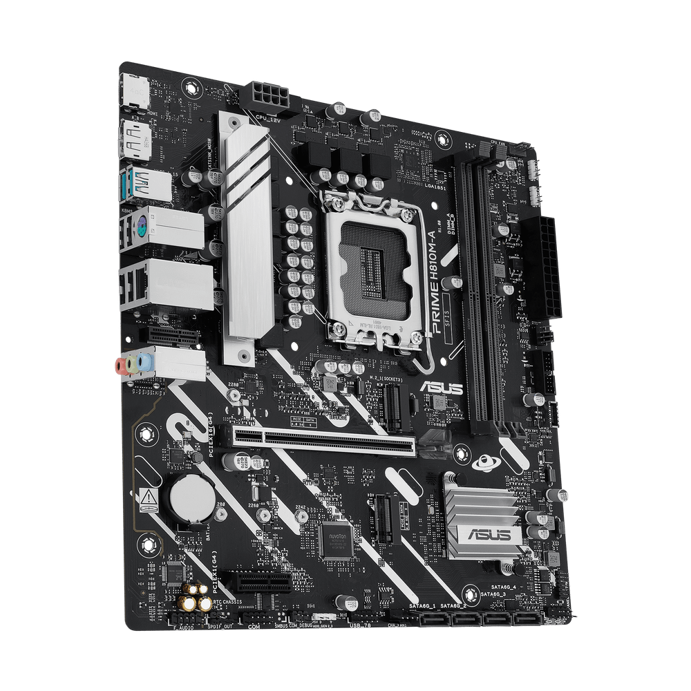 Материнская плата ASUS PRIME H810M-A-CSM, LGA1851 H810 2xDDR5 4xSATA 2xM.2 HDMI DP USB-C mATX