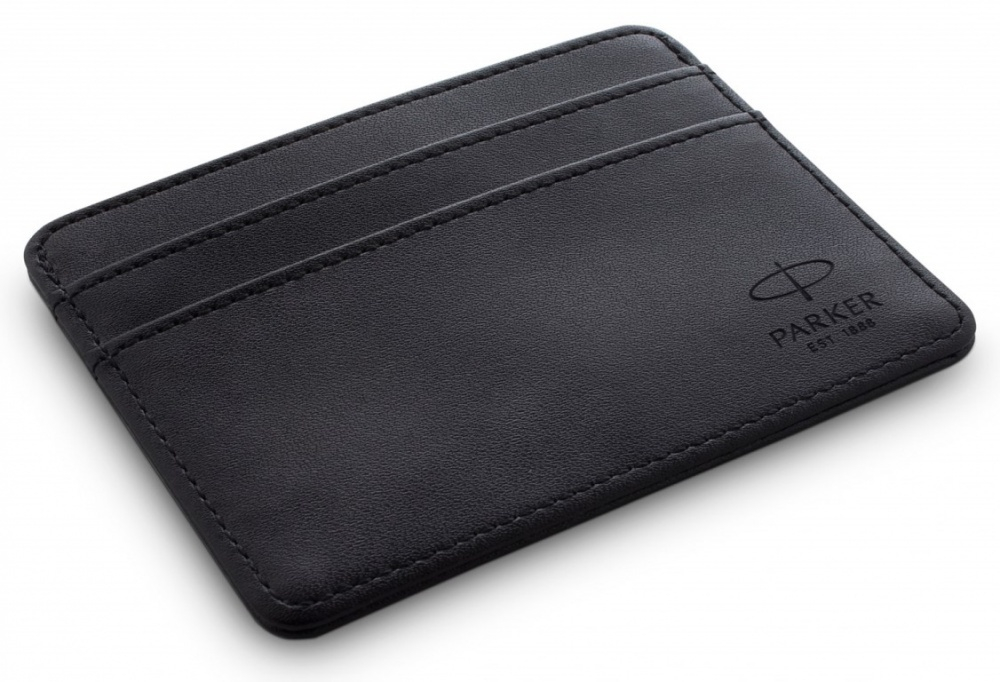 Подарочный набор Parker Sonnet с перьевой ручкой и футляром для карточек  Black GT, перо: M, цвет чернил: black, в подарочной упаковке