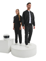 Бомбер медицинский мужской Тезис TZ690, на кнопках с эластичным поясом, белый, 54