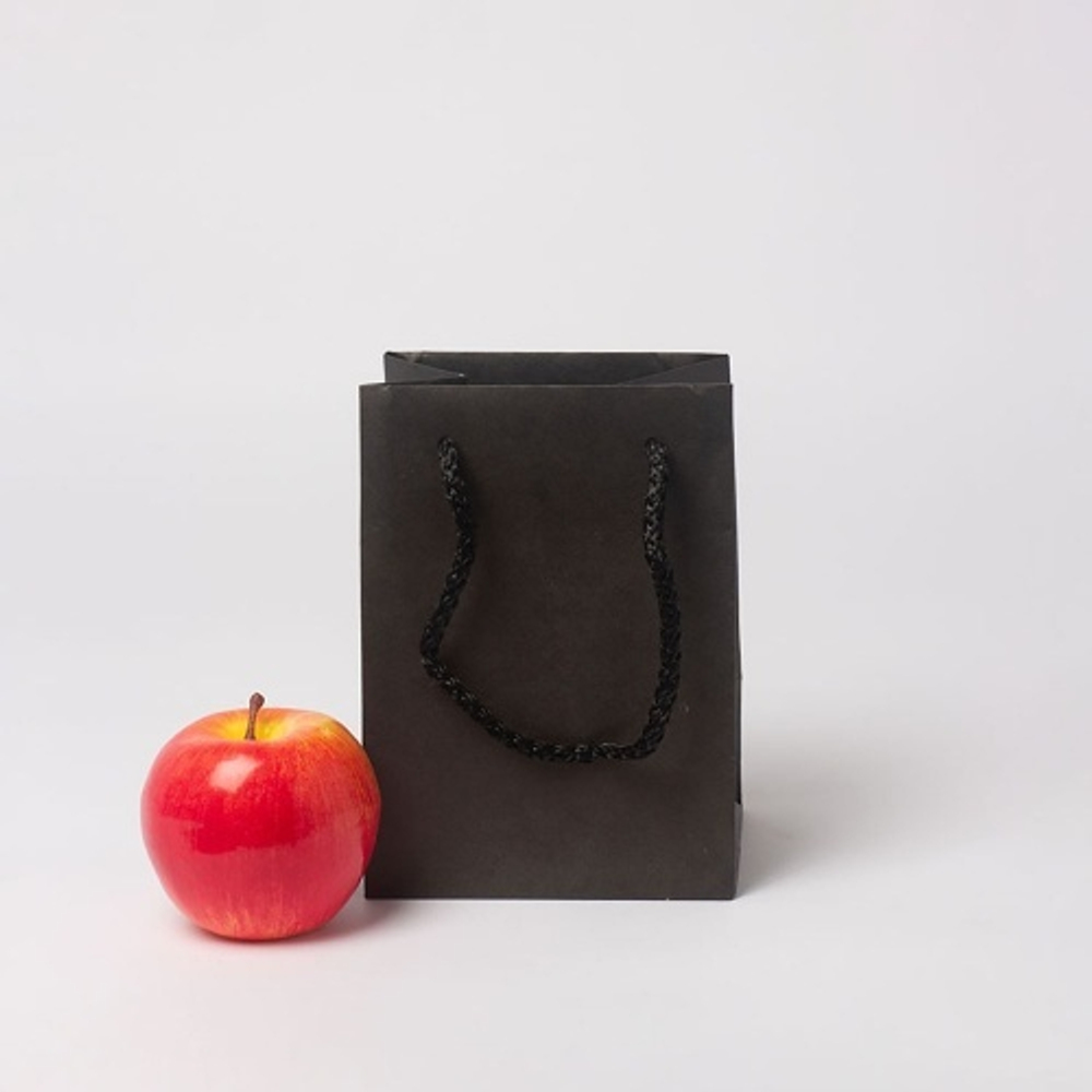 Пакет 13x18x11, чёрный, плотный крафт