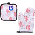 Прихватка в наборе с прихваткой-варежкой «Кактус», 25,5*15,5 см и 17*17 см, микс