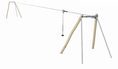 Канатная дорога на деревянных балках