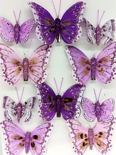 Набор бабочек на прищепке, р. 7,5/4,5 см