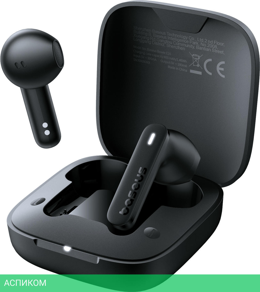 Наушники Baseus Bowie E16 True Wireless Earphones Cluster Black (A00061900113-01)