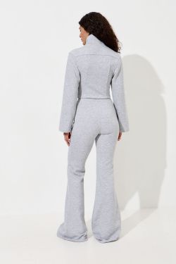Джоггеры клеш цвета серый меланж