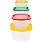 Набор контейнеров квадратных 4шт (0,23|0,5|0,9|1,55л)