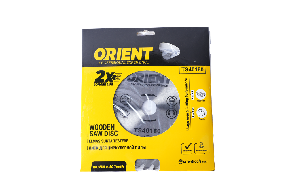 ДИСК ПИЛЬНЫЙ ORIENT ПО ДЕРЕВУ 180ММ TS40180