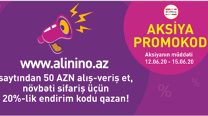 Promokodla 20% endirim əldə et!