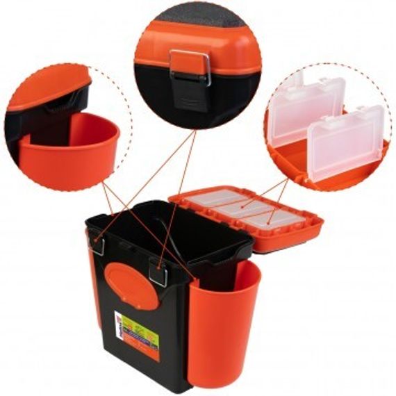Ящик зимний Helios &quot;FishBox&quot; односекционный (10л) оранжевый