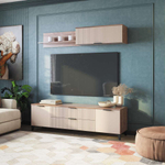 Тумба под телевизор напольная Ясень, Солана 136х47х58 см