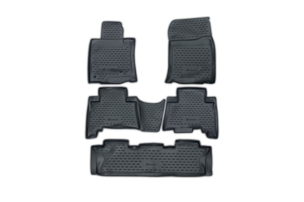 Коврики в салон TOYOTA Land Cruiser Prado 12/2009-2013, 5 шт., 7 мест. (полиуретан, серые) Element.NLC.48.27.211K
