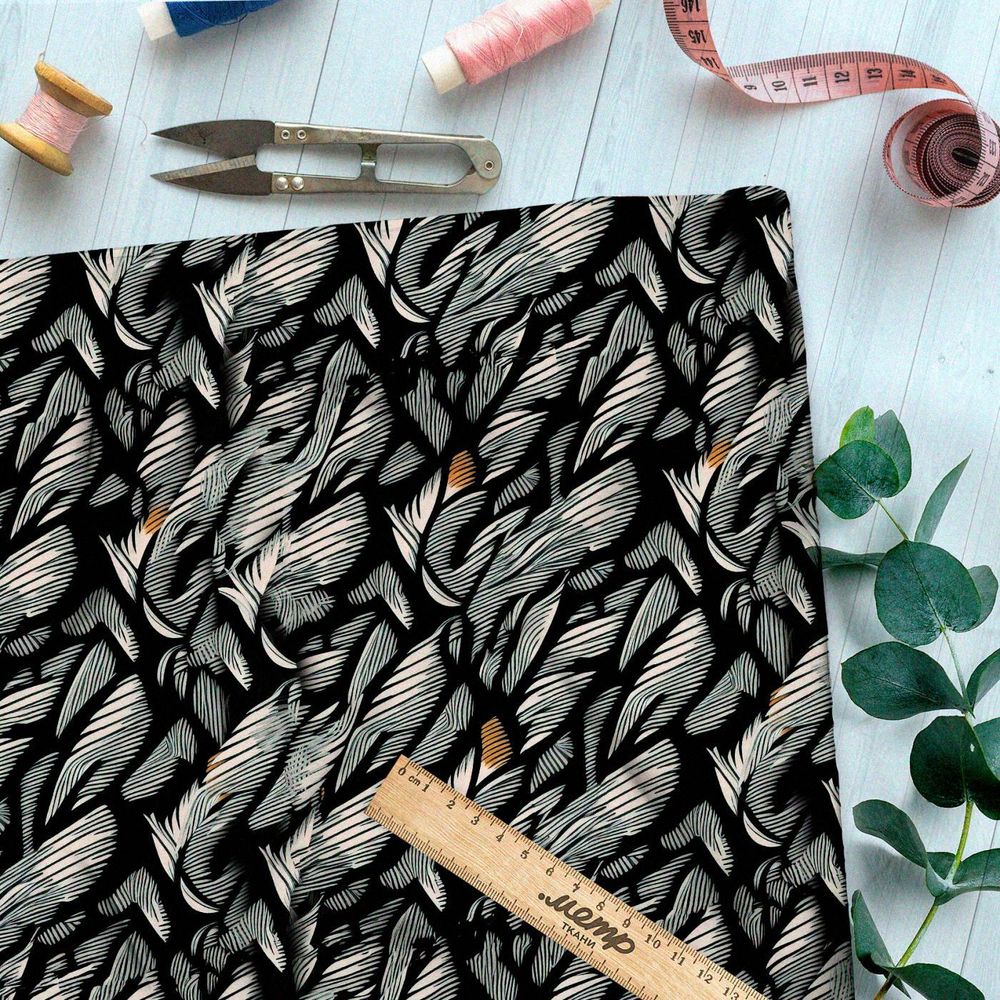 Ткань премиум бифлекс эффектные орнаменты