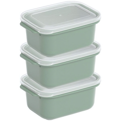 Комплект контейнеров прямоугольных из 3х по 1000 мл цвет оливковый