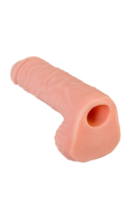 Телесная удлиняющая фаллическая насадка - 16 см. (Цвет: телесный)