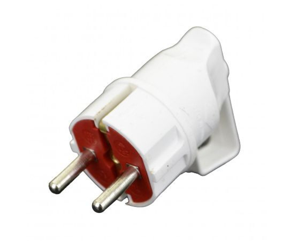 AY-KA (АЙКА) вилка 16A 250В (угловая с кольцом, белая, земля) (Турция) 7711600