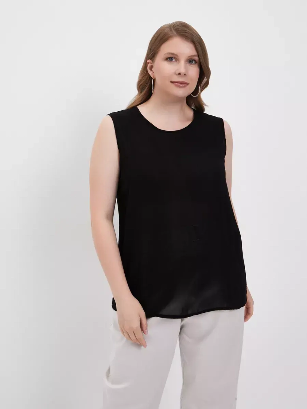 Майка, топ под пиджак однотонная