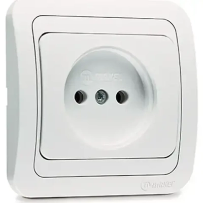 Розетка Makel Mimoza белая керамика 12002 скрытой проводки