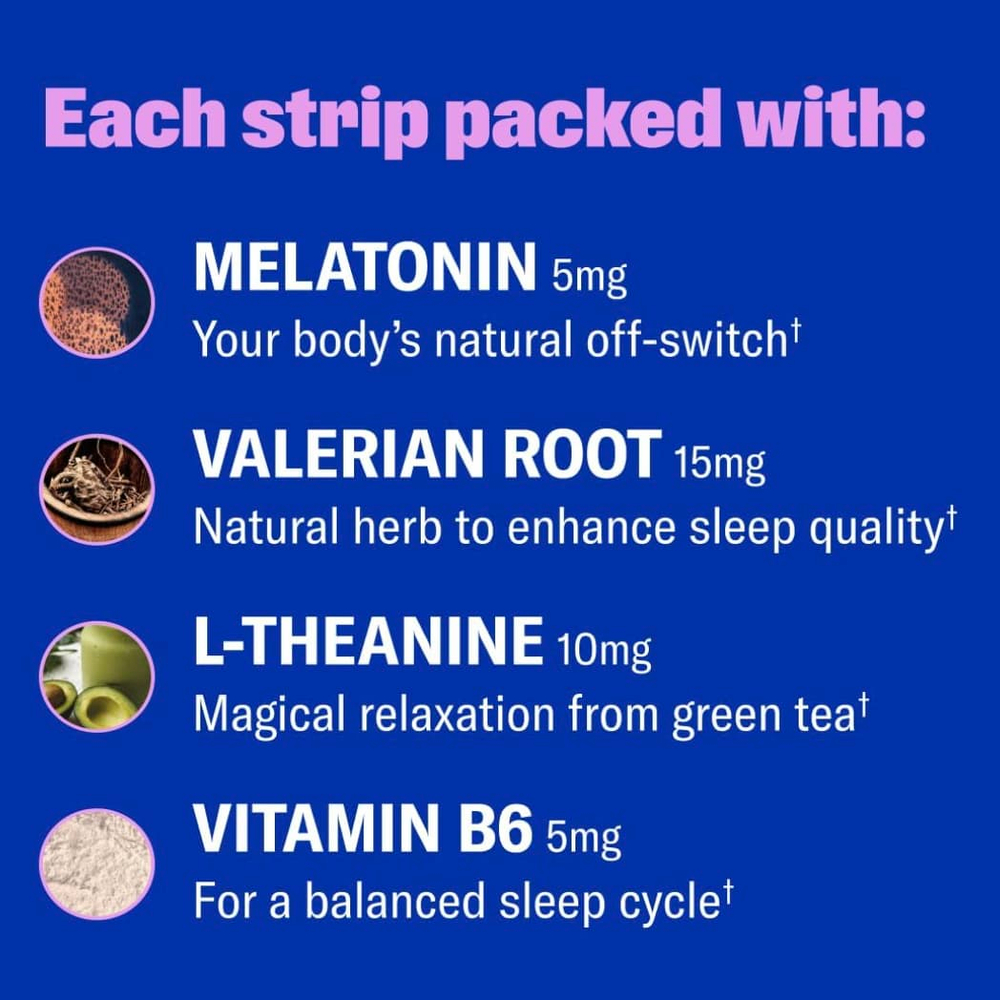 NuStrips, Sleep In A Strip™, голубика, 30 полосок