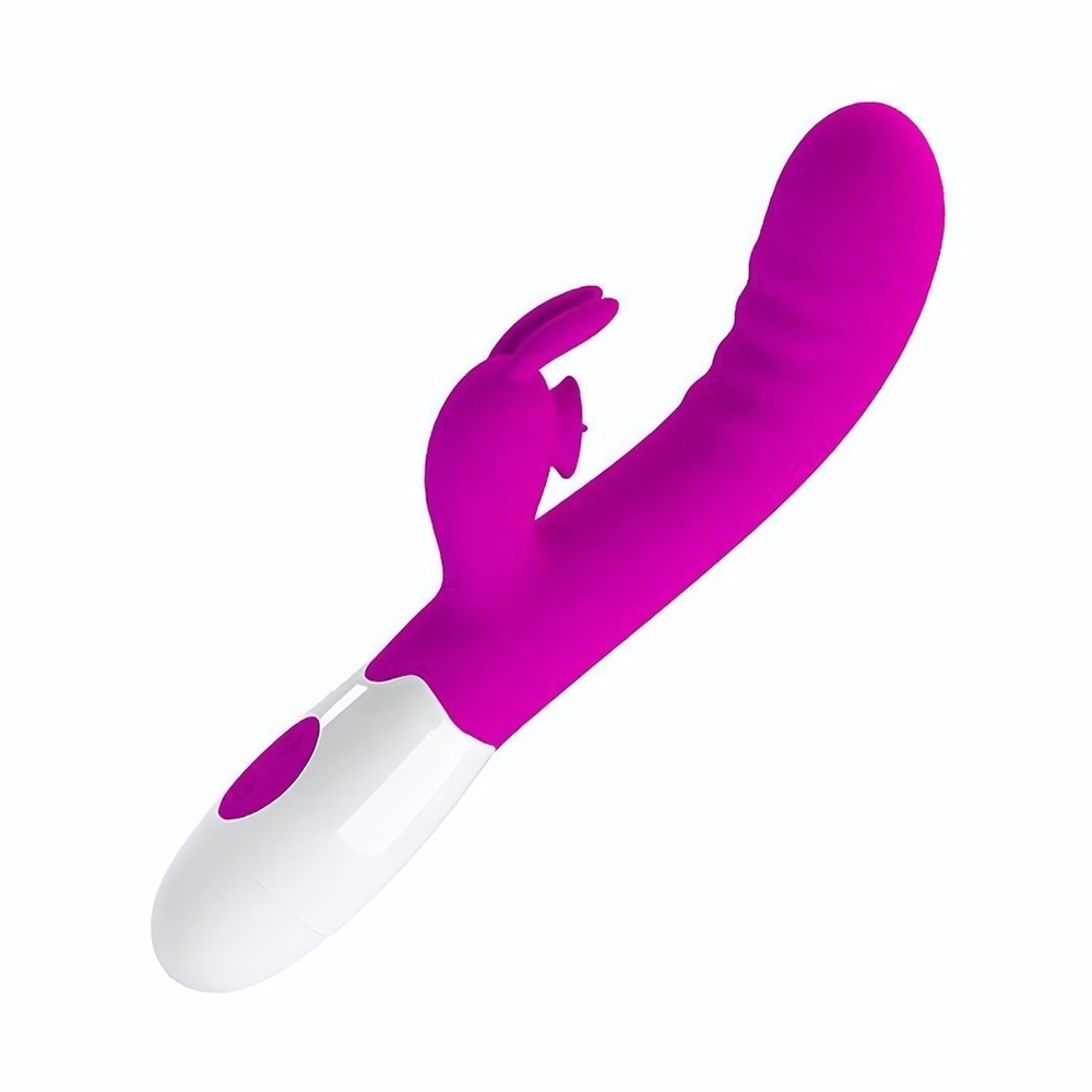 Лиловый вибромассажёр-кролик Cerberus - 21 см. (Цвет: лиловый)