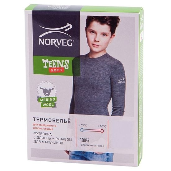 Термобелье детское Norveg Soft Teens футболка подростковая с длинным рукавом  4SJ2HL