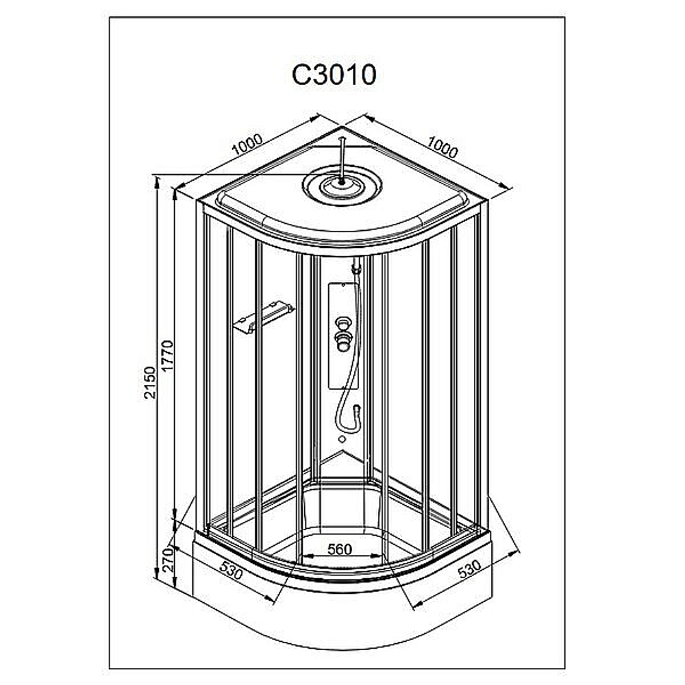 Душевая кабина AvaCan C Серия C3010 100х100 стандартная