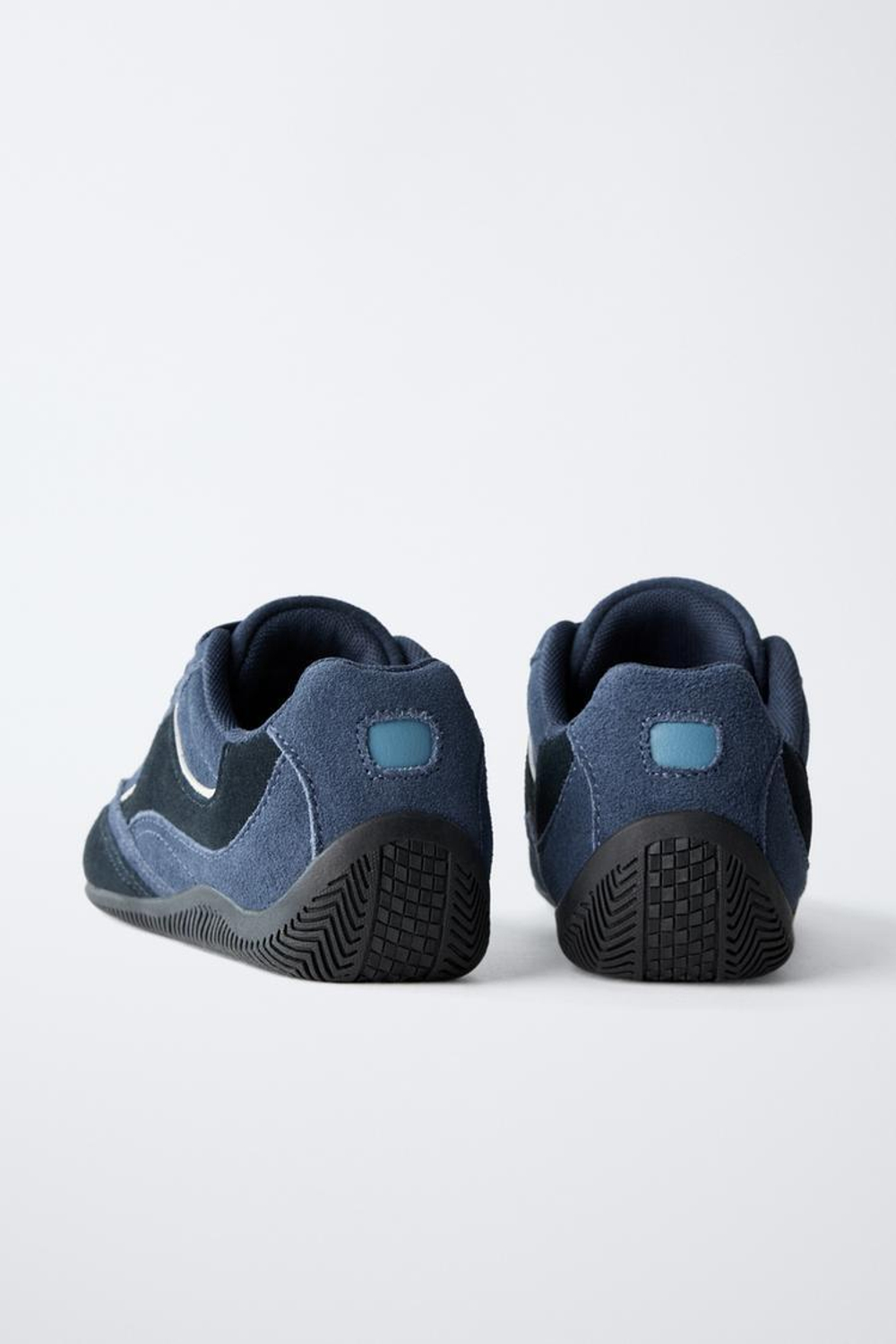 ZARA КОЖАНЫЕ КРОССОВКИ, МОРСКОЙ СИНИЙ