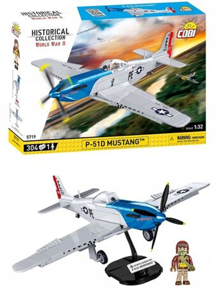 Конструктор пластиковый Cobi Mustang P51-D - Американский самолет Мустанг - 304эл. - Коби 5719