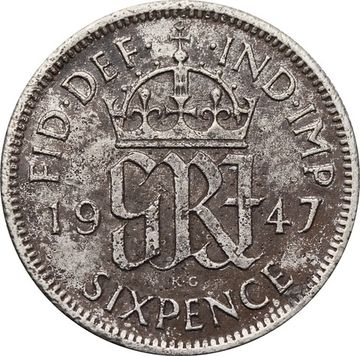 6 пенсов 1947 Великобритания