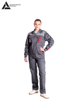 Костюм женский летний «КАМА» (куртка+брюки) цв.темно-серый/светло-серый