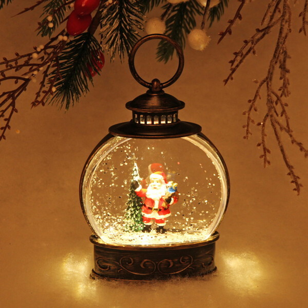 Сувенир с подсветкой Christmas «Шар - Сказочный Дед Мороз» 12,7х9х3,6 см (3хAG13)