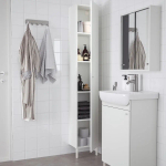 Высокий шкаф для ванной - NYSJÖN  IKEA/ НИСЬЕН ИКЕА, 190х30 см, белый